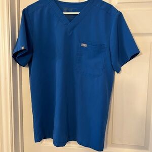 Figs Size Medium Blue Scrubs Top EUC
